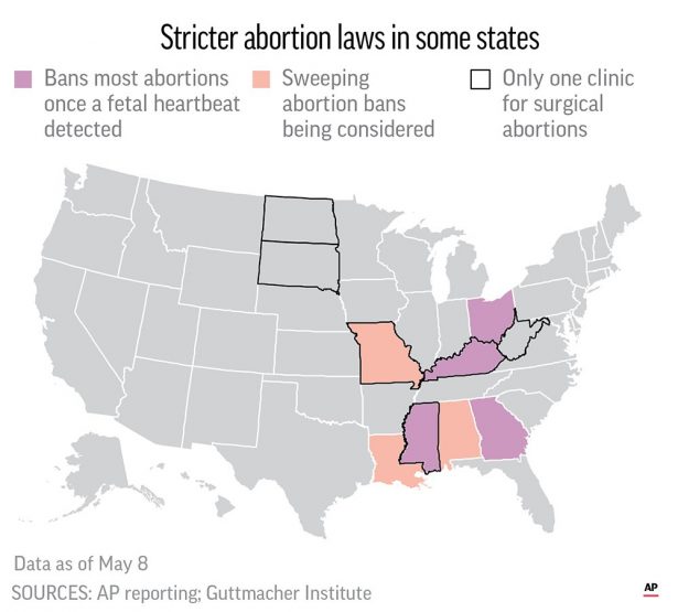abortion ban map 2019