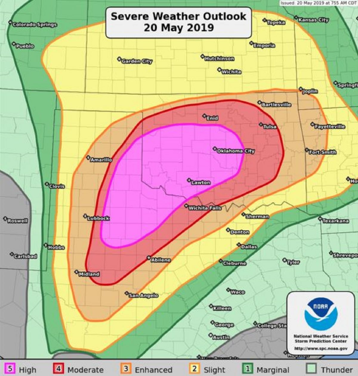 Weather Forecast Shows ‘Violent’ Tornado Outbreak in Texas and Oklahoma as Schools ...