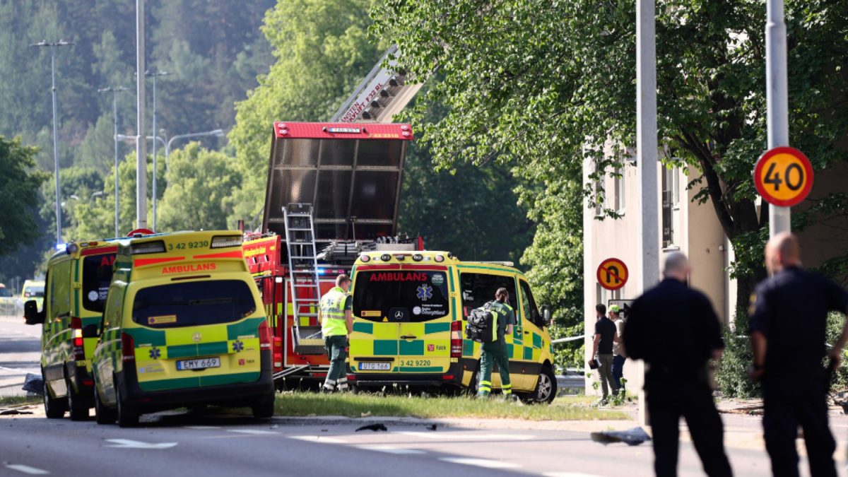 Sweden explosion damages buildings