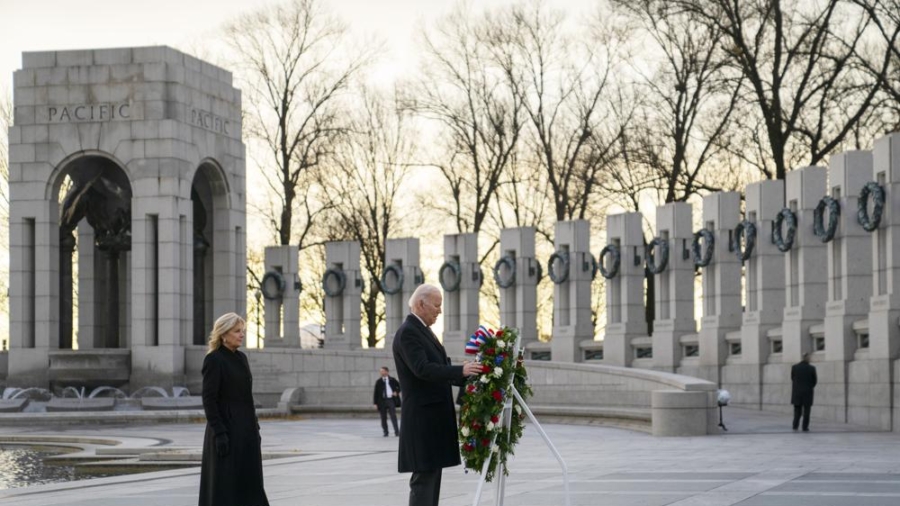 Bidens Honor Pearl Harbor’s Fallen in Visit to WWII Memorial